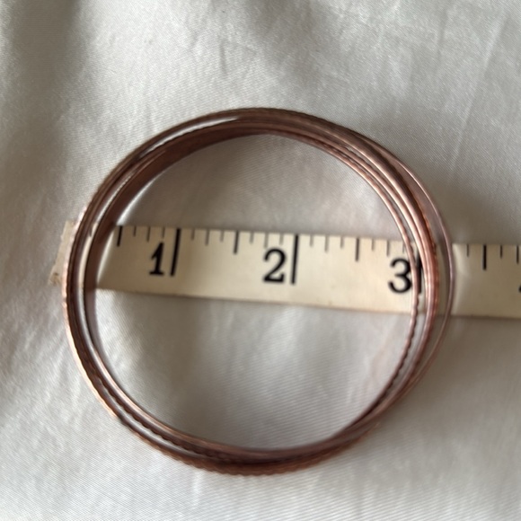 Antique Copper Bracelet Stack Set Unique Design Bangles and Cuff - Picture 5 of 12